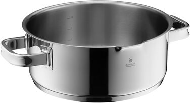 Каструля WMF Function 4 з нержавіючої сталі 16 см з кришкою, 1,4 л, для індукційних плит, з нержавіючої сталі Cromargan, 4 функції зливу, внутрішня мірка, срібна