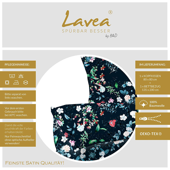 Комплект постільної білизни Lavea-Nora 135 х 200 см 80 х 80 см.Дизайн Квітковий Колір Червоний/барвистий 100 бавовна. Висока якість із застібкою-блискавкою. (135 х 200 80 х 80 см, чорний / кольоровий)