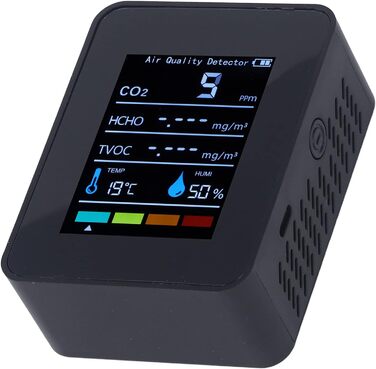 Монітор якості повітря CO2, детектор CO2, LCD дисплей, TVOC, HCHO, температура, вологість