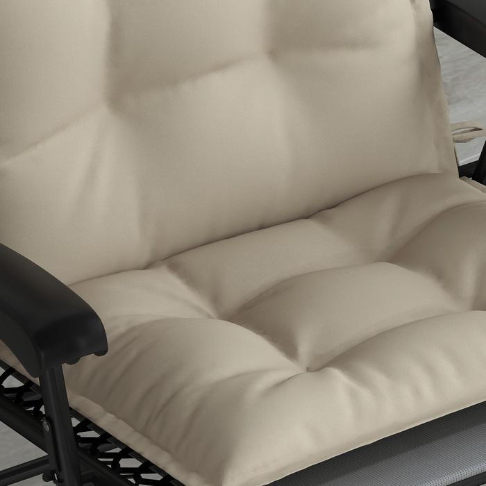 Набір з 2 подушок для шезлонга, водовідштовхувальні, розміром 50x116x5 см, бежевого кольору. Ідеально підходить для садових шезлонгів.