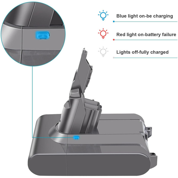 Торговий літій-іонний акумулятор 21,6 В/2500 мАг для пилососа Dyson V7 Motorhead/Пухнастий/Матрац/HEPA