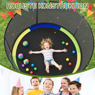 Батут JUMMICO вуличний з сіткою безпеки 183 см, кольоровий - комплект з аксесуарами для монтажу