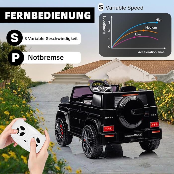Дитячий електромобіль Mercedes G63 AMG 12V з пультом керування LALAHO