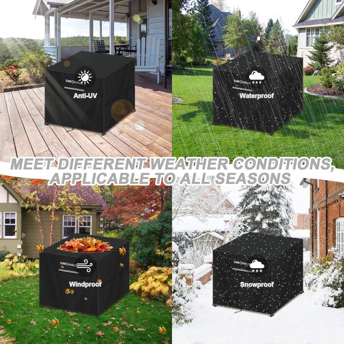 Чохол для садово-патіо меблів 85x85x80 см, вологостійкий, 420D Oxford, для захисту від погодних умов