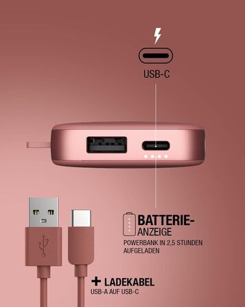 МАг USB-C зі швидкою зарядкою, димчасто-рожевий, 6000