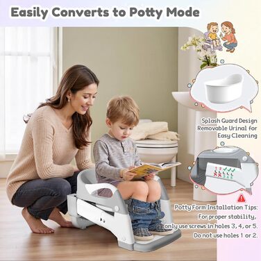 Універсальний дитячий сидіння на унітаз 3-в-1 з драбинкою для хлопчиків та дівчаток, сірий. Тренажер для привчання до горщика, накладка на унітаз для малюків.