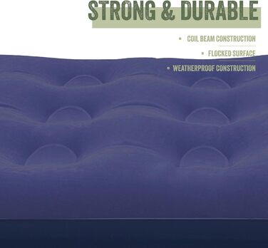 Надувна повітряна матрац для двох Milestone 88010 з флокуванням - для кемпінгу та відпочинку