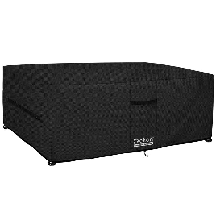 Водонепроникна та вітростійка чохол для садово-патіо меблів Dokon, 242x162x100 см, чорний