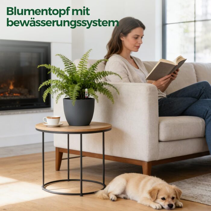 Автоматичний горщик для квітів з індикатором рівня води, 2 шт. - ідеально для зайнятих людей та початківців, підходить для монстери та розмарину (сірий, 17,5 см)