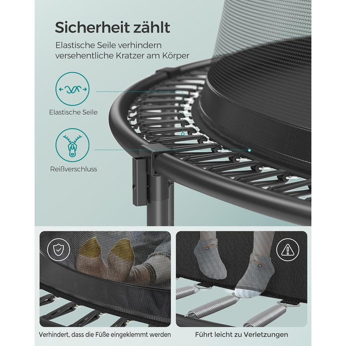 Батут SONGMICS для дітей та дорослих Ø305 см, зелений, з захисною сіткою та пружинами, вуличний