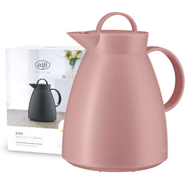 Термос Alfi DAN 1.0 л, рожевий (Ash Rose), пластиковий з термоізоляцією, з скляною вставкою, з кришкою-поворотом, дизайнерський, без BPA, для кави та чаю