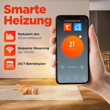 Інфранічна тепла піч TermoPlaza WiFi з термостатом 270 Вт для приміщень до 7 м² | Розумна інфрачервона піч для стін та підлоги | Енергоефективна електрична піч-конвектор для дому та ванної кімнати 270 Вт з Wi-Fi