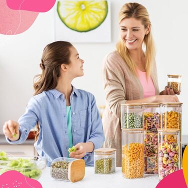 Скляні банки для зберігання кухонних продуктів: 8 шт. по 400 мл та 4 шт. по 920 мл, з кришкою, міцні