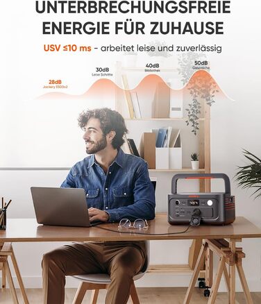 Портативна електростанція Jackery Explorer 500 V2, ємність 512 Wh, номінальна потужність 500 W, пікова потужність 1000 W