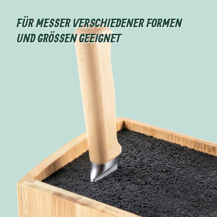 Блок для ножів Relaxdays з бамбука та вставкою з щетиною