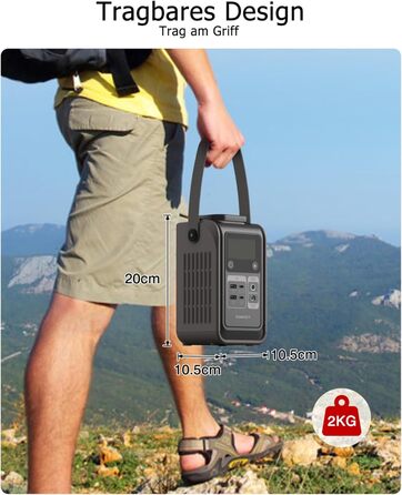 Портативна електростанція 192Wh LiFePO4, 140W USB-C, сонячний генератор 180W для кемпінгу, подорожей, надзвичайних ситуацій
