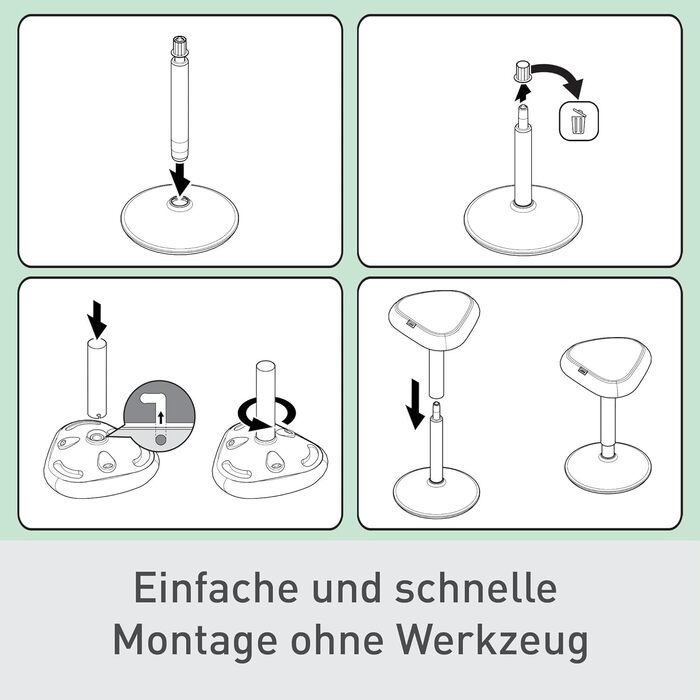 Leitz Ergo Active Столик для стояння з пінопластовим сидінням, регульована висота 57-82 см, оббивка з переробленого матеріалу, до 110 кг, серія Ergo, темно-сірий, 65450089