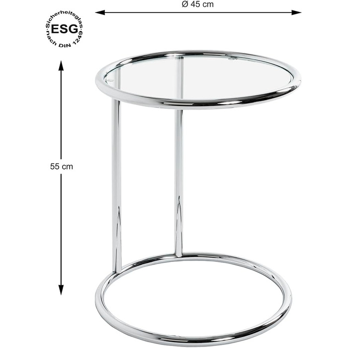 Журнальний столик для меблів HAKU, метал, хром, Ø 45 x В 55 см Ø 45 x H 55 хром