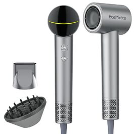 Фен для волосся Healthkeep з негативними іонами, 1600 Вт, високошвидкісний мотор 10 000 об/хв, 2 дифузори, низький рівень шуму (