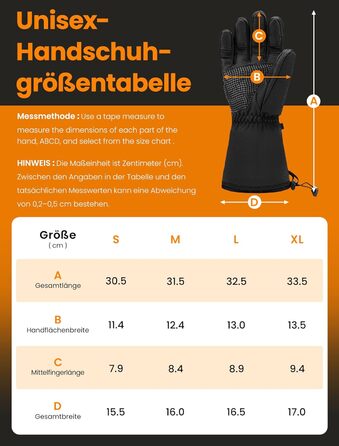 Гріючі рукавиці для чоловіків та жінок, акумуляторні, 3200mAh, з підтримкою сенсорного екрану, водонепроникні та вітронепроникні, для катання на лижах та активного відпочинку взимку (L)