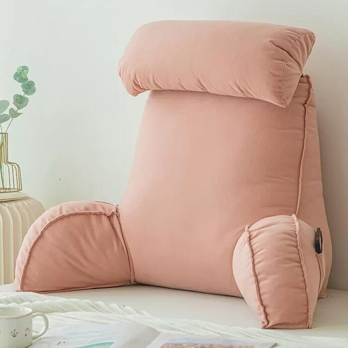 Подушка для читання Miaogoo, м'яка подушка для шиї, знімне спинне крісло, підтримка шиї, зменшення болю (зелений, рожевий)