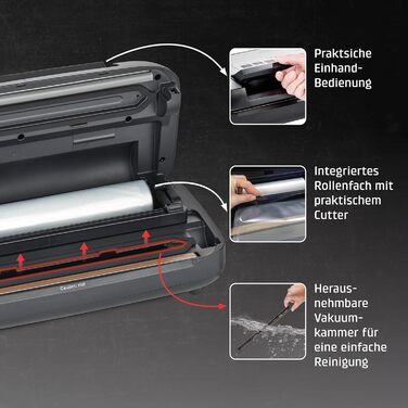 Вакууматор CASO advanced Pro VRH 590 з функцією CASOTEK Liquid, подвійним швом та набором пакетів, професійний