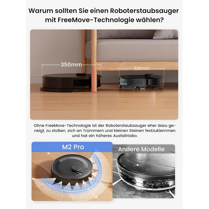 Робот-пилосос LEFANT M2 Pro з вологою тканиною, 5000Pa, лазерна навігація, LiDAR dToF, 150 хв, розпізнавання килимів, керування через додаток/голос, для видалення шерсті тварин, чорний