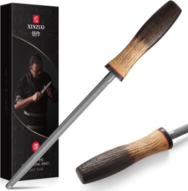 Набір кухонних ножів XINZUO Damaststahl: професійний шеф-ніж, кухонні ножі з дамаської сталі, преміум-якість, ергономічна ручка з білого дуба, серія Mo (заточувач у комплекті)