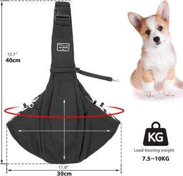 Сумка для перенесення собак PETCUTE 7,5-10 кг 40х30 см чорна