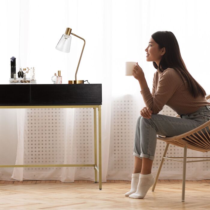 Столик-консоль Relaxdays Золотий Чорний