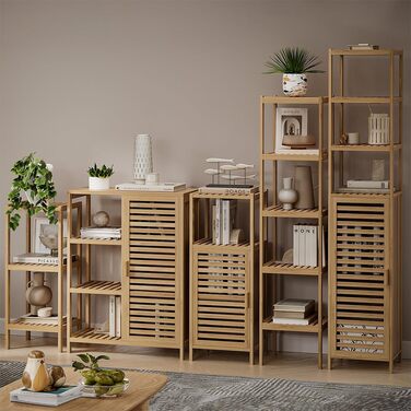 Бамбуковий шафка для ванної кімнати Bellamio Newa Badregal – 5 полиць, 140x33x33 см