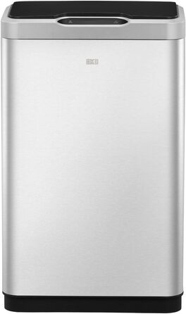 Відро для сміття EKO Sensor-Mülleimer 45 L з датчиком руху, нержавіюча сталь, Soft-Close, виймальний внутрішній відро, фіксація пакетів, антислід (Mirage, 30L)