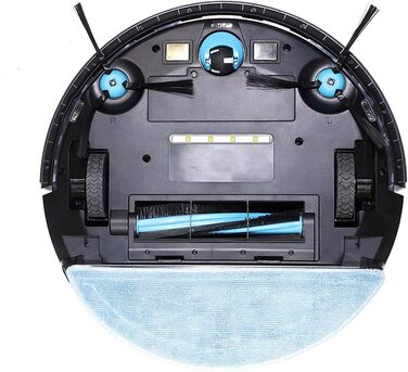 Робот-пилосос SALENTE L7 з функцією миття, 360° лазерна навігація, Wi-Fi, SLAM-картування, керування через додаток. Підходить для підлоги, паркету, килимів та видалення шерсті тварин. UV-стерилізація.