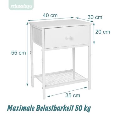 Набір приліжкових тумбочок Relaxdays (2 шт.) з ящиком та полицею