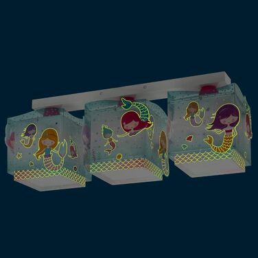 Стельовий світильник Dalber для дітей 3 лампи Mermaids русалки, стельовий світильник для дитячої кімнати, 63443, E27