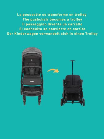 Дитячий прогулянковий візок Nania Myla компактний, до 22 кг, 0-4 роки, легкий (7.5 кг), для міста, з ручним регулюванням спинки до положення лежачи, великий кошик, з сумкою для транспортування