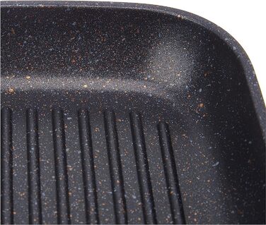 Індукційна титанова сковорода для гриля Ecochef, смугаста, 34 х 24 см, 5 шарів, Quantanium, екологічно чиста, без ПФОК, кований алюміній 5 мм, ручка з нержавіючої сталі
