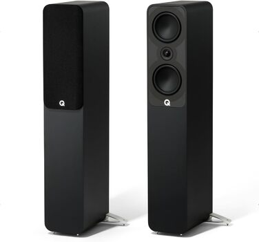 Підлоговий динамік Q ACOUSTICS 5040, атласний чорний об'ємний звук HiFi, динамік 12,7 см, високочастотний динамік 2,5 см