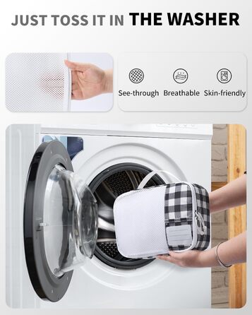 Набір органайзерів для валізи ECOHUB, 6 шт, дорожні компресійні сумки-кубики з ID-тегами, повітропроникні органайзери для одягу та рюкзака, чорно-білий колір