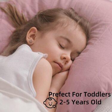 Подушка айсавате для малюків з наволочкою - подушка з м'якого органічного бавовни 33x48 см для дітей, щоб спати-миється подушка для малюків - Дитяча подушка для малюків - Дитяча подушка рожевого кольору 46x33 см