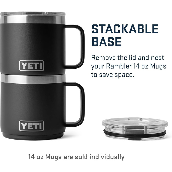 Термокружка YETI Rambler з кришкою MagSlider, 414 мл, чорна
