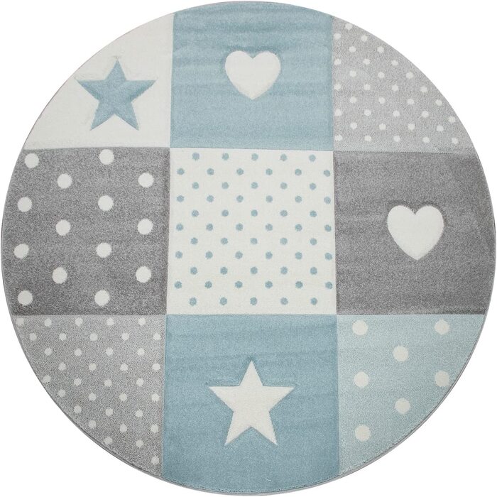 Домашній дитячий килим TT, килим для хлопчиків і дівчаток, дитячий килим в горошок, зірка, 3D смуга, колір розмір (133 см в квадраті, синій 2)