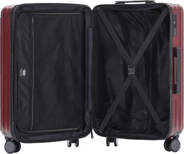 Чемодан подорожній з TSA-замком, телескопічною ручкою та 4 колесами, жорсткий корпус (Вишневий, маленький)