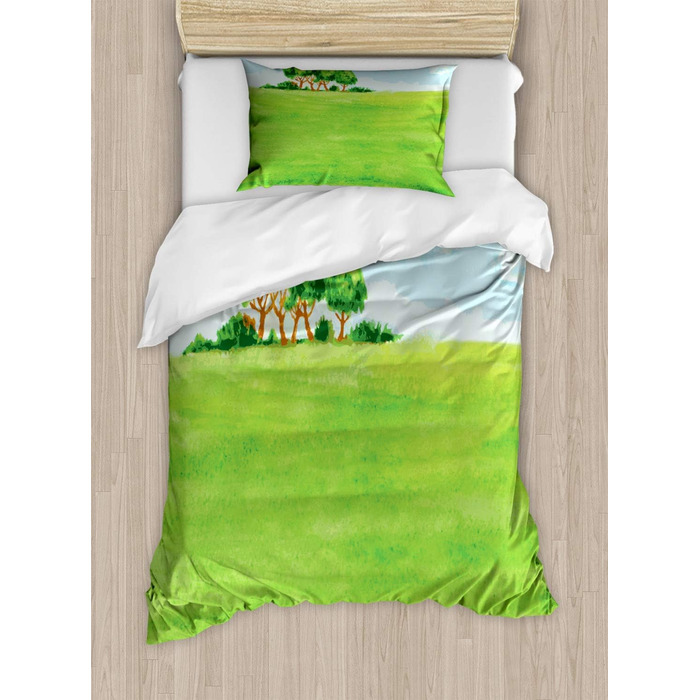 Набір трав'яних підковдр Двоспальне ліжко, європейський пасторальний дизайн, м'яка форма найвищої якості Підковдра з 2 предметів з 1 наволочкою, 170 x 220 см - 75 x 50 см, зелено-коричневий