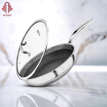 INTIGNIS® Сковорода з кришкою – 30 см / 6 л – з антипригарним покриттям | Стійка до подряпин | Глибока | Без хімікатів | Сковорода з нержавіючої сталі