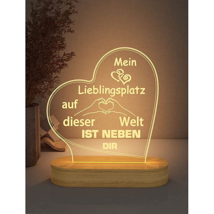 Я люблю тебе подарунок, подарунок на День Святого Валентина, нічник на день народження, Подарунки на любов, 3D-ілюзійна лампа, різдвяні подарунки для жінок, чоловіків, тата, мами. (Style7)