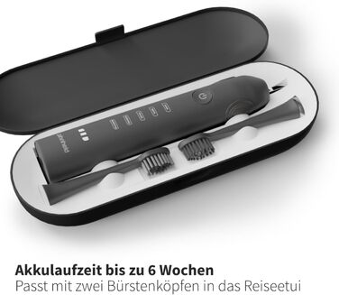 Електрична звукова зубна щітка Zahnheld® Gero G2 з чохлом для подорожей та насадкою | 5 режимів чищення, тривалий час роботи | Білий