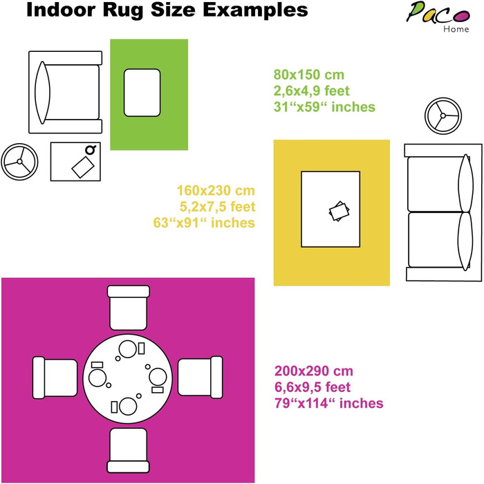 Домашній килим Paco для вітальні, Вінтажний, з коротким ворсом, для спальні, сучасний геометричний дизайн, розмір колір (240x340 см, сірий 6)