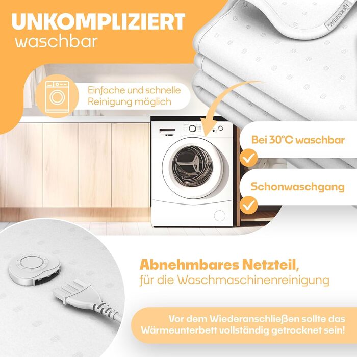 Електрична ковдра KESSER® з двома зонами нагріву 160x140 см з автовимкненням та пультом керування | 3 режими температури | Підкладка під ковдру | Тепла ковдра з м'якого флісу білого кольору 160x140 см без візерунка