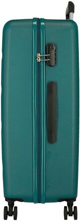 Чемодани Roll Road Flex з ABS-пластику, кодовий замок, 4 колеса, ручна поклажа (набір 2 шт., зелений)